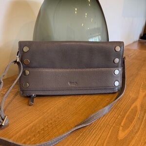 Hammitt Ryan Clutch Crossbody – Steel Blue Leather